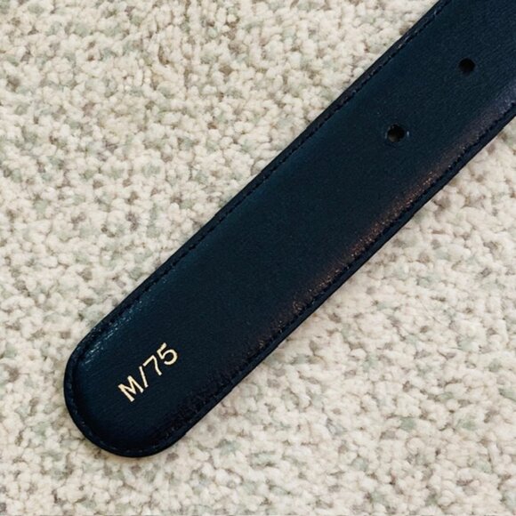 Paloma Picasso Vintage Womens Medium 75 Made in Italy Black Gold Leather Belt - Picture 13 of 16